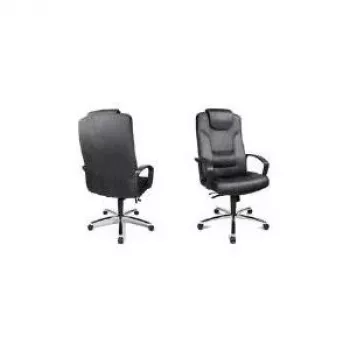 Topstar Comfort Point 50 Chefsessel, Mikrofaser-Bezug, Chrom-Gestell, Schwarz 7819 TA3