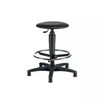 Topstar TEC 60 Drehhocker mit stufenloser Höhenverstellung, Skai Counter Kunstleder, Schwarz, TÜV-zertifiziert 72260 D10T