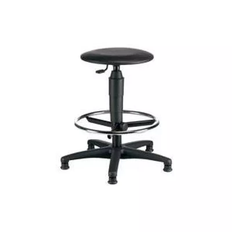 Topstar TEC 60 Drehhocker mit stufenloser Höhenverstellung, Skai Counter Kunstleder, Schwarz, TÜV-zertifiziert 72260 D10T