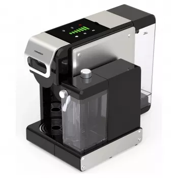 TORNADO TST-550M-GS 7-in-1 Kaffeemaschine mit 15-bar-Pumpe, 1,8-l-Wassertank, Milchaufschäumer – Schwarz/Silber