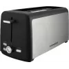 Tornado TTA-7402-GS Toaster - 2 Scheiben 1400W Pop-Up Toaster mit 7 Bräunungsstufen, Schwarz/Silber