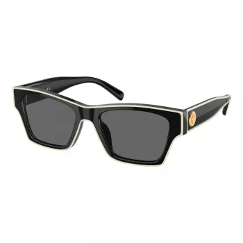 Tory Burch TY7207U200487 Damen Katzenaugen-Sonnenbrille - Transparenter brauner Rahmen, braune Verlaufsgläser, 53 mm