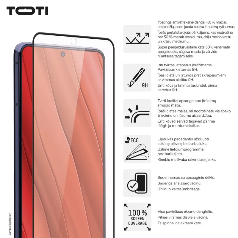 TOTI PREMIUM 3D Displayschutzglas aus gehärtetem Glas, Vollabdeckung für Samsung Galaxy S25 Ultra
