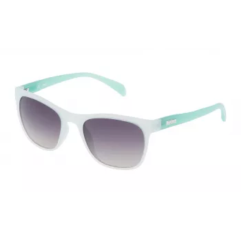 TOUS Sonnenbrille STO912-536G7M Damen Havana Acetat eckige Sonnenbrille mit braunen Verlaufsgläsern