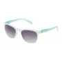 TOUS Sonnenbrille STO912-536G7M Damen Havana Acetat eckige Sonnenbrille mit braunen Verlaufsgläsern