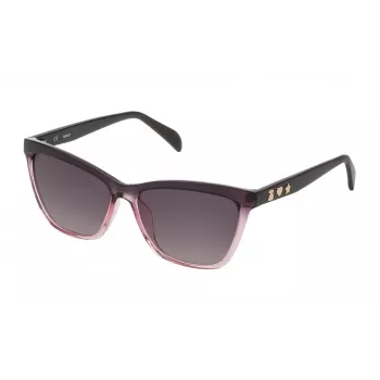 TOUS Damen STOA23-560G49 Schmetterlings-Sonnenbrille, Havanna-Fassung, braunes Gradient-Glas, 56mm