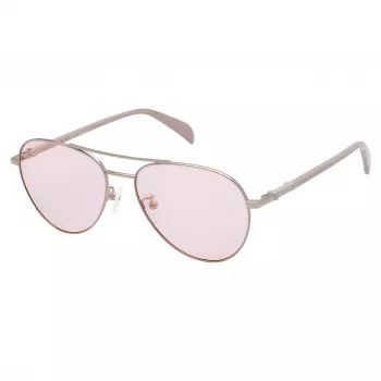TOUS Damen-Sonnenbrille STO437-560E59 Havana Acetat eckiger Rahmen Verlaufsglas Braun 56mm