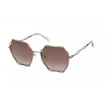 TOUS Damen-Sonnenbrille STO445-57A39G Cat Eye Acetat Havana Brown Tortoise 57/19/140 mm UV400