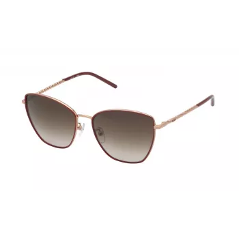 TOUS Damen-Sonnenbrille STO459-5708FC Butterfly/Cat-Eye Havanna Braun Acetatrahmen Braune Verlaufsgläser UV400