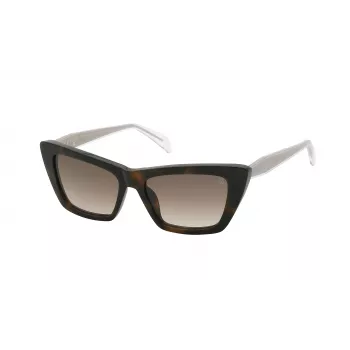 TOUS Damen-Sonnenbrille STOB45-5401AY - Rechteckiger Acetatrahmen, graue Verlaufsgläser, UV400-Schutz