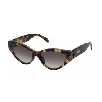 TOUS Damen-Sonnenbrille STOB84V5501GQ Cat Eye Acetat Havana Braun Verlaufsglas 55mm
