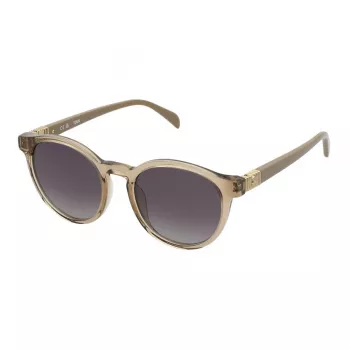 TOUS Damen-Sonnenbrille STOB89-5107AY Havana Acetat eckiger Rahmen braune Verlaufsgläser 51mm