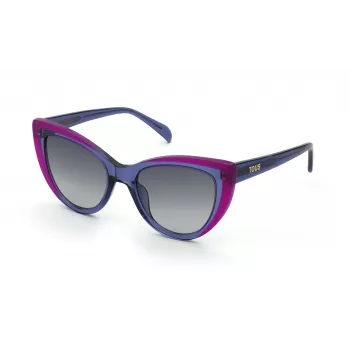 TOUS Damen-Sonnenbrille STOC34V5306PJ - Havanna-Braun Acetatrahmen, braune Verlaufsgläser, 53 mm