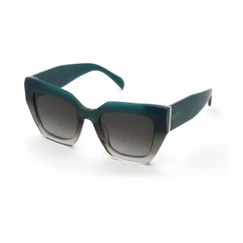 TOUS Damen-Sonnenbrille STOC37-510D77 Havana Braun Acetat eckiger Rahmen mit braunen Verlaufsgläsern 51/21/140 mm