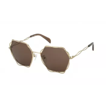 TOUS Damen Sonnenbrille STO445-57300K Braun Havana Geometrisch Vollrand