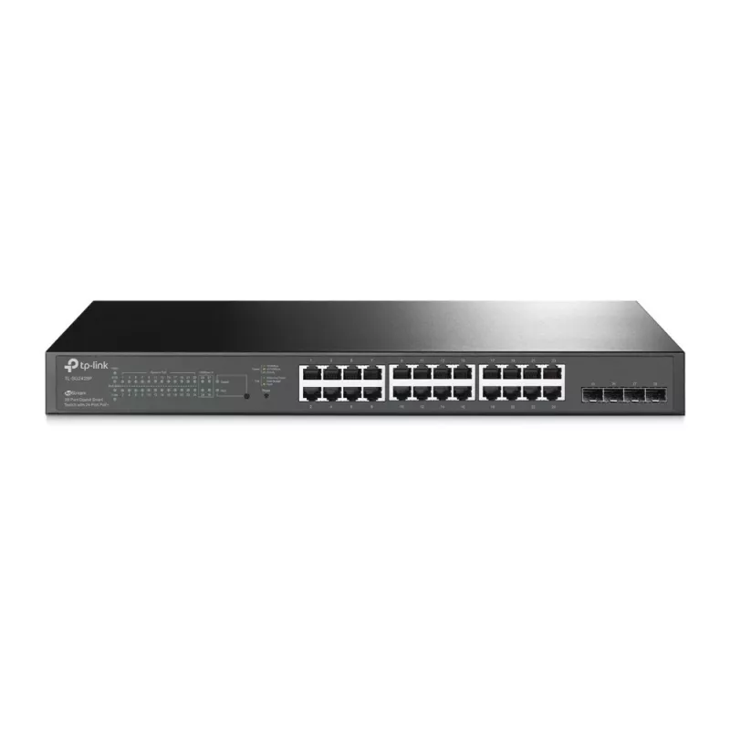 TP-Link JetStream 28-Port Gigabit Smart PoE+ Switch mit 24-PoE+-Ports und 4 SFP-Steckplätzen