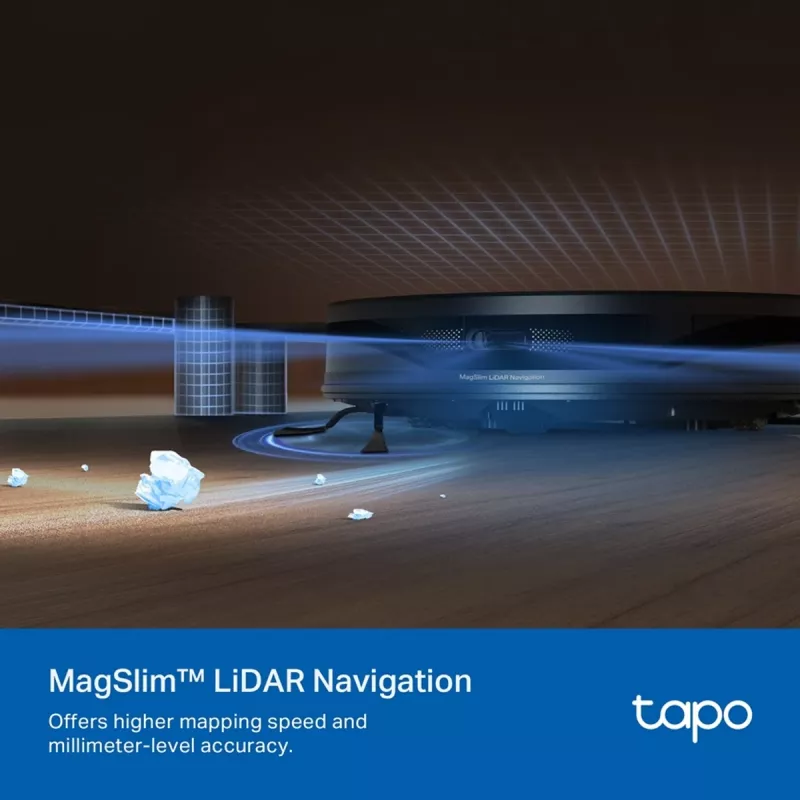 TP-Link Tapo RV20 Max Plus Saugroboter und Wischroboter mit Absaugstation, LiDAR-Navigation, 4200 Pa Saugkraft, 2600 mAh Akku, Wi-Fi, Alexa & Google Assistant