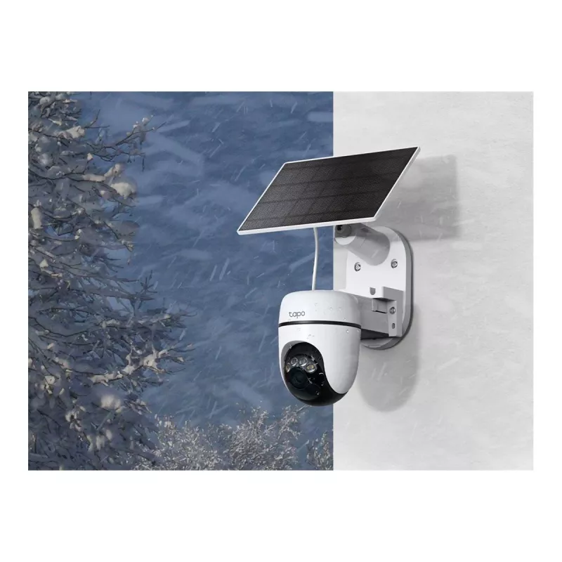 TP-Link Tapo TC90 KIT Solarbetriebene Schwenk-/Neige-Überwachungskamera, 2K QHD, Außenbereich, Akku & Solar, IP65, Farbnachtsicht, Kabellos, 1 Kamera