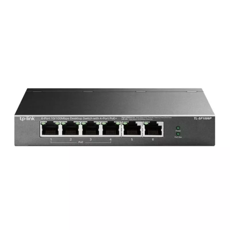 TP-LINK TL-SF1006P 6-Port 10/100 Mbps Desktop Switch mit 4-Port PoE+ (67W)