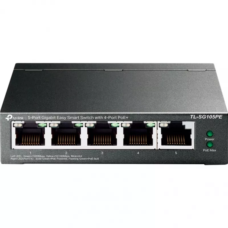 TP-Link TL-SG105PE Easy Smart Gigabit Switch mit 4-Port PoE+