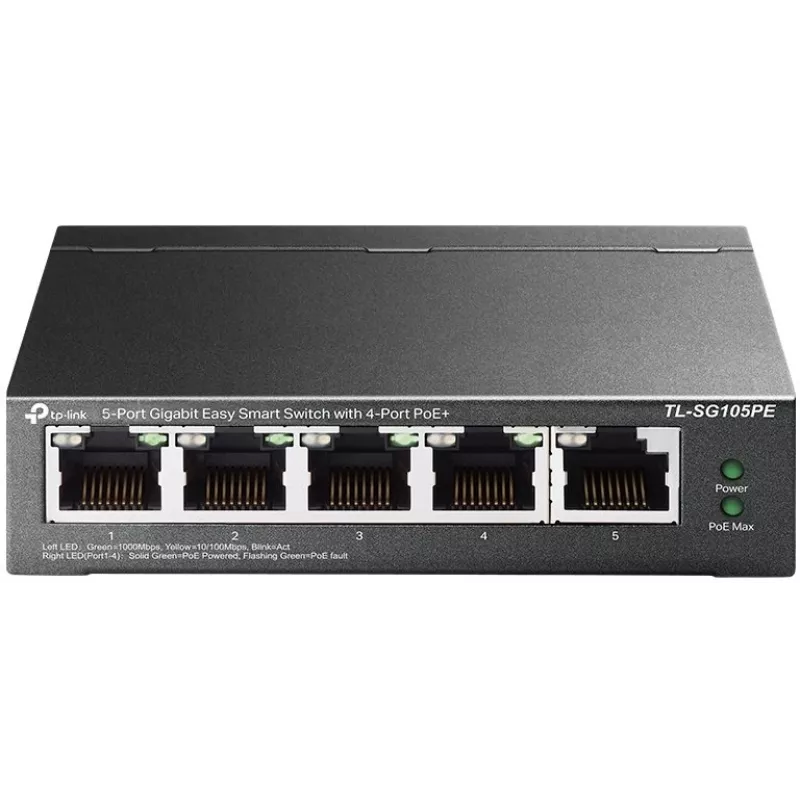 TP-Link TL-SG105PE Easy Smart Gigabit Switch mit 4-Port PoE+
