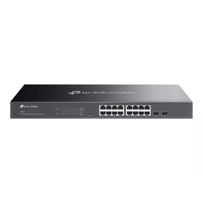 TP-LINK TL-SG2218 16-Port Gigabit L2+ Managed Switch mit 2 SFP-Steckplätzen, 150W PoE+