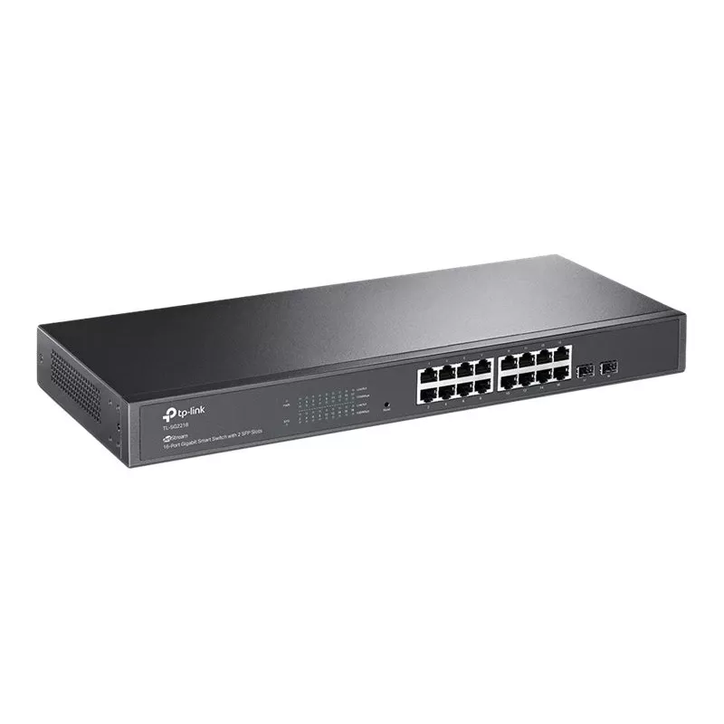 TP-LINK TL-SG2218 16-Port Gigabit L2+ Managed Switch mit 2 SFP-Steckplätzen, 150W PoE+