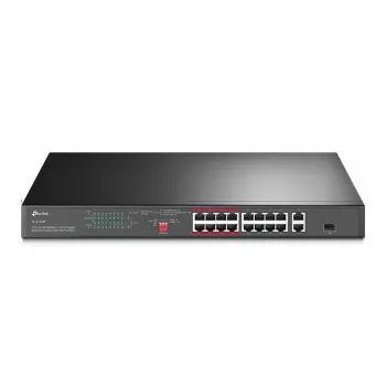 TP-Link TL-SL1218P 18-Port Fast Ethernet PoE+ Switch mit 2 Gigabit und 1 SFP