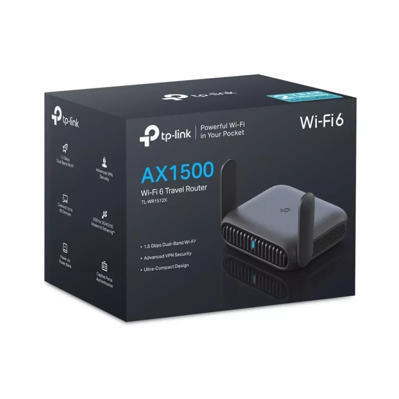 TP-Link TL-WR1512X Roam 6 AX1500 Wi-Fi 6 Dual-Band Gigabit Reise-Router
