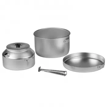 Trangia Camping Set 628 - 27 Series Small Cookset mit Spiritusbrenner, 2 Töpfe 1,0 L, hartanodisiertes Aluminium