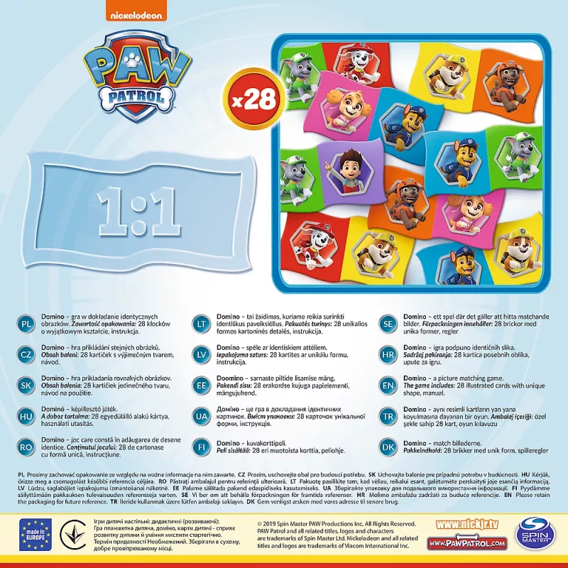 TREFL GRY Domino Paw Patrol – Lernspiel für Kinder