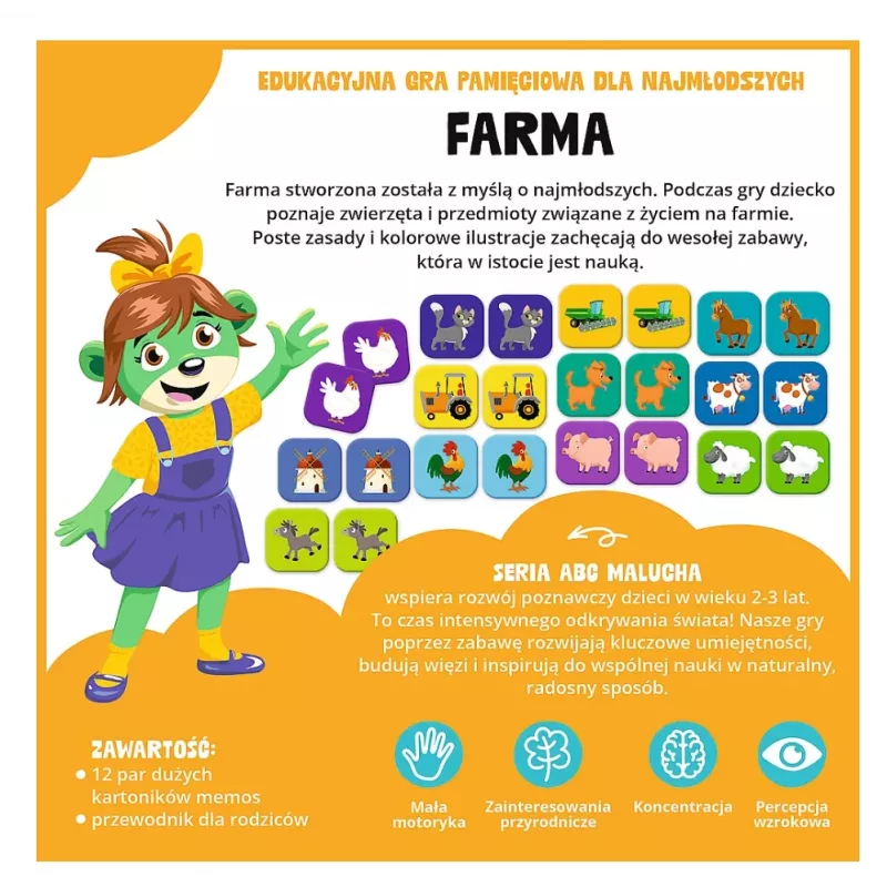 TREFL GRY Lernspiel Bauernhof ABC für Kleinkinder Treflik Familie Trefl 02909