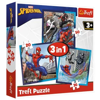 TREFL PUZZLE 3-in-1 Puzzle - Spider Friends - Disney Marvel Spiderman Trefl 34874