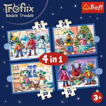 TREFL PUZZLE 4-in-1 Puzzle – Es schneit bei den Trefliks – Trefl 34657