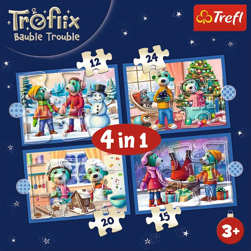TREFL PUZZLE 4-in-1 Puzzle – Es schneit bei den Trefliks – Trefl 34657