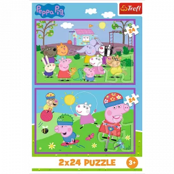 TREFL PUZZLE Puzzle - 2x24 - Peppa auf dem Spielplatz - Peppa Pig 34435