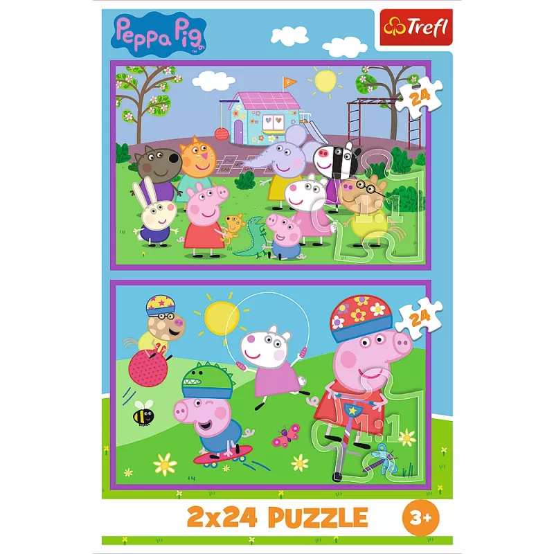 TREFL PUZZLE Puzzle - 2x24 - Peppa auf dem Spielplatz - Peppa Pig 34435