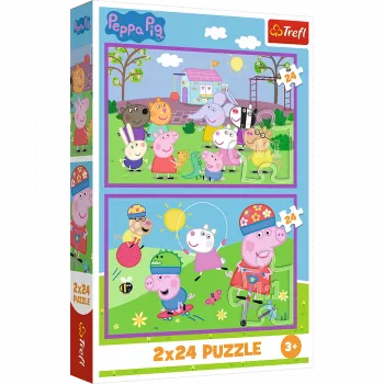 TREFL PUZZLE Puzzle - 2x24 - Peppa auf dem Spielplatz - Peppa Pig 34435