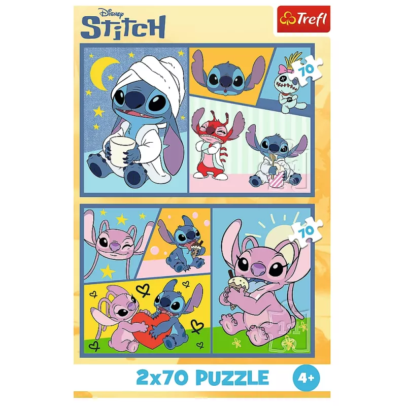 TREFL PUZZLE Puzzle 2x70 There's no boredom with Stitch Disney Lilo Stitch Trefl 34444