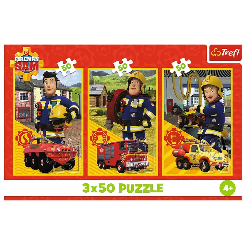 TREFL PUZZLE Puzzle - 3x50 - Fireman Sam Feuerwache Besatzung