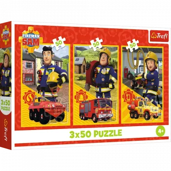 TREFL PUZZLE Puzzle - 3x50 - Fireman Sam Feuerwache Besatzung