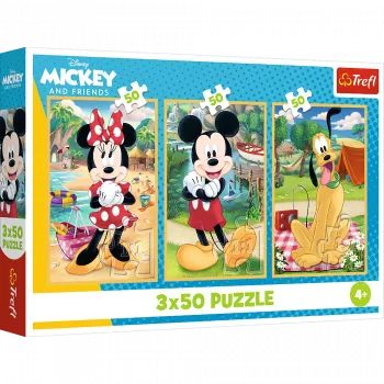 TREFL PUZZLE Puzzle - 3x50 - Mäuse im Urlaub Disney Trefl 34881