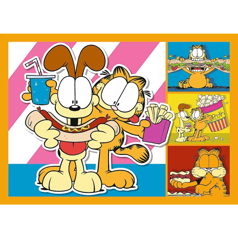 TREFL PUZZLE Puzzle 4-in-1 – Garfield Loves Lasagna – Trefl 34673