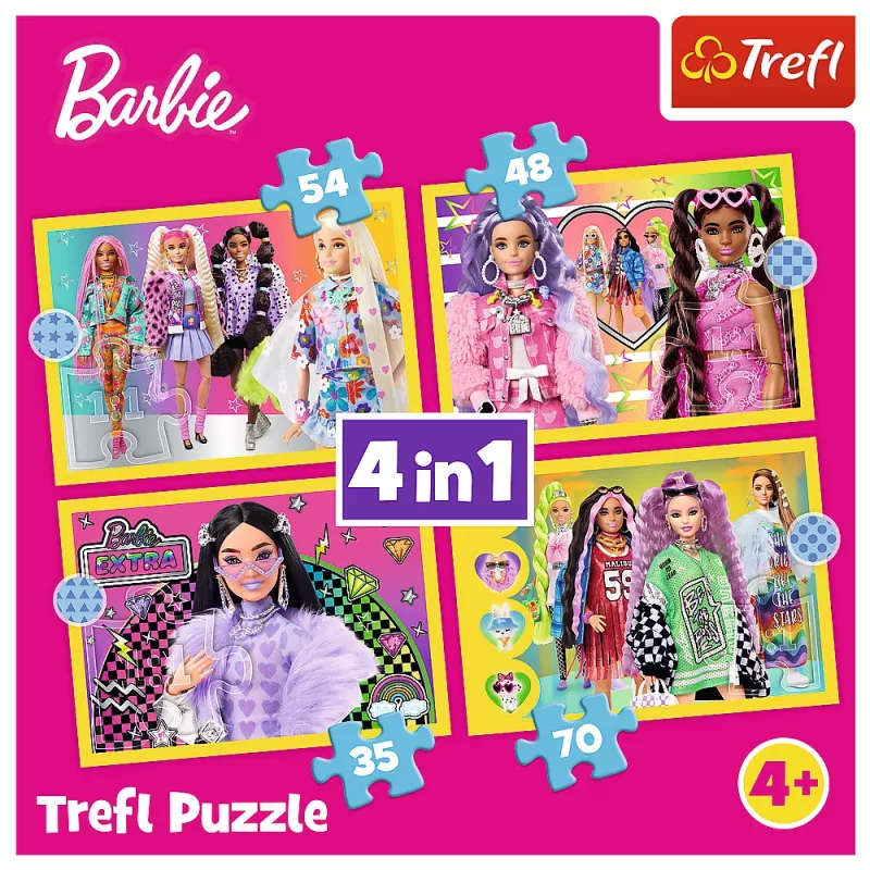 TREFL PUZZLE Puzzle - 4 in 1 - Happy World of Barbie Trefl 34626