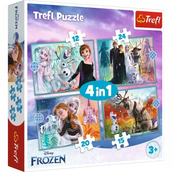 TREFL PUZZLE Puzzle - 4in1 (12, 15, 20, 24) - The Amazing World of Frozen - Trefl 34381