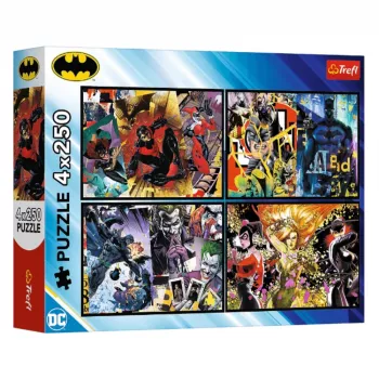 TREFL PUZZLE Puzzle - 4x250 Teile – Batman in Action - Trefl 13310