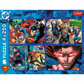 TREFL PUZZLE Puzzle - 4x250 - Supermans Mut - Warner Superman Trefl 13340