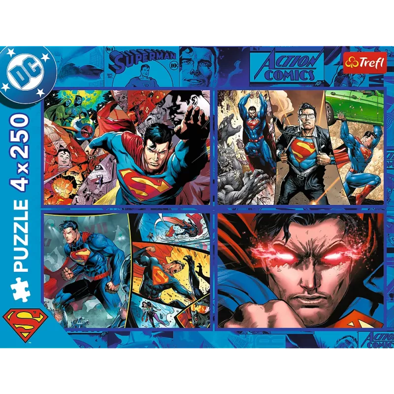 TREFL PUZZLE Puzzle - 4x250 - Supermans Mut - Warner Superman Trefl 13340