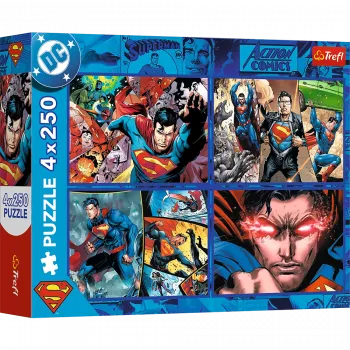 TREFL PUZZLE Puzzle - 4x250 - Supermans Mut - Warner Superman Trefl 13340