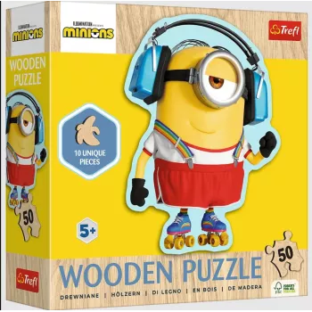 TREFL PUZZLE Holz-Konturpuzzle - Crazy Minion 50 Teile Trefl 25974